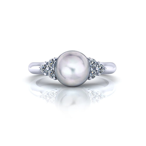 Classic Diamond Pearl Ring