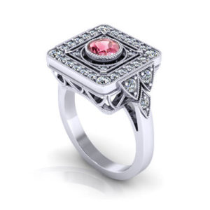 Vintage Pink Tourmaline Ring