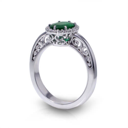 Oval Emerald Halo Ring-angle