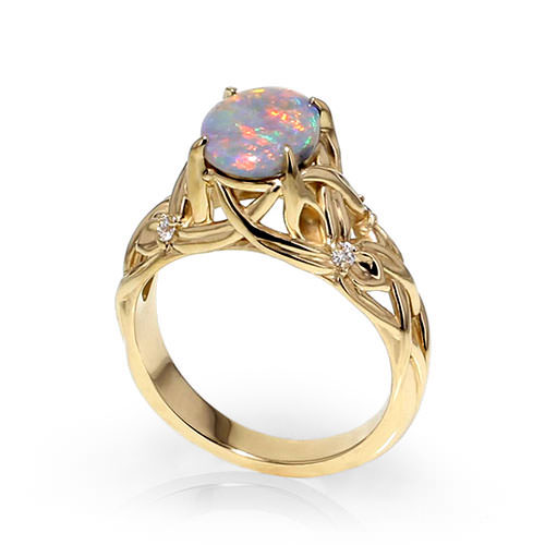 Opal Floral Ring - Jewelry Designs