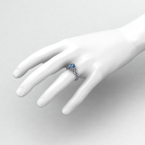 Artistic Blue Topaz Woven Ring