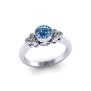 Diamond Aquamarine Bezel Ring