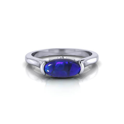 Unique Black Opal Ring