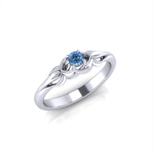 Floral Aquamarine Birthstone Ring