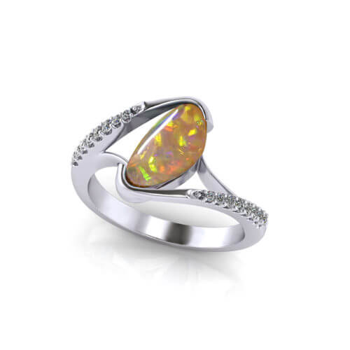 Free Form Australian Opal Ring