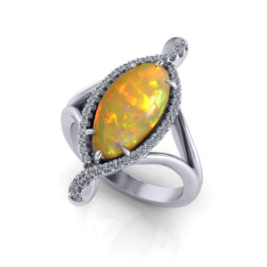 Long Designer Opal Ring