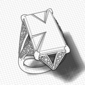 Pave Diamond Ametrine Ring