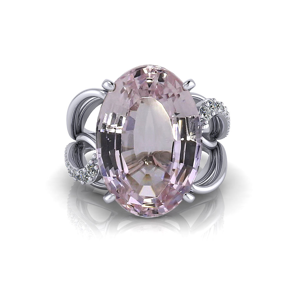 Details about   Kunzite 2.89 Ct Gemstone 14k White Gold Ring for Women/Girls 