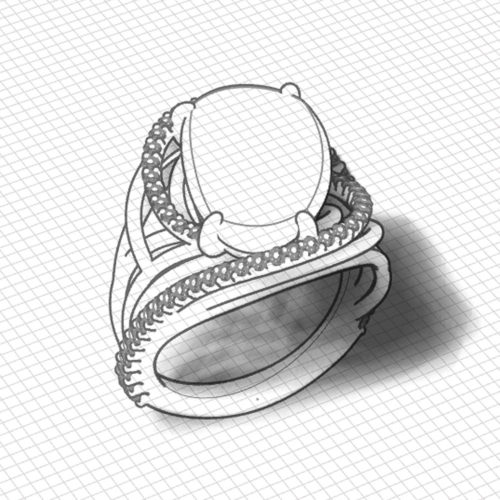 Artistic Opal Diamond Ring