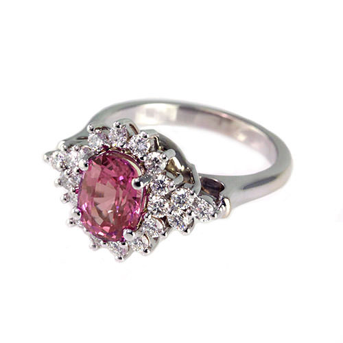 F&F Jewelry Pink Sapphire Jewelry Vintage Wedding Ring For Women Rings Engagement Bridal rings 