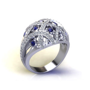 CP201-1-Domed Sapphire Fashion Ring