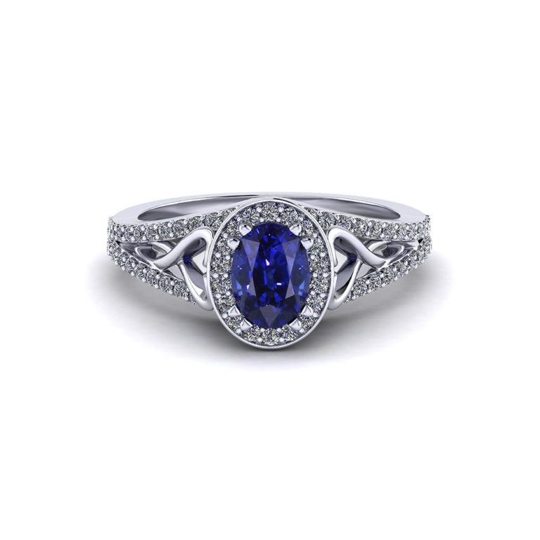 Ladies Oval Sapphire Ring - Jewelry Designs