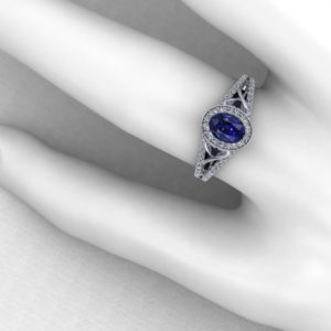 Ladies Oval Sapphire Ring