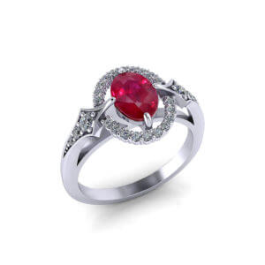 Floating Diamond Ruby Ring