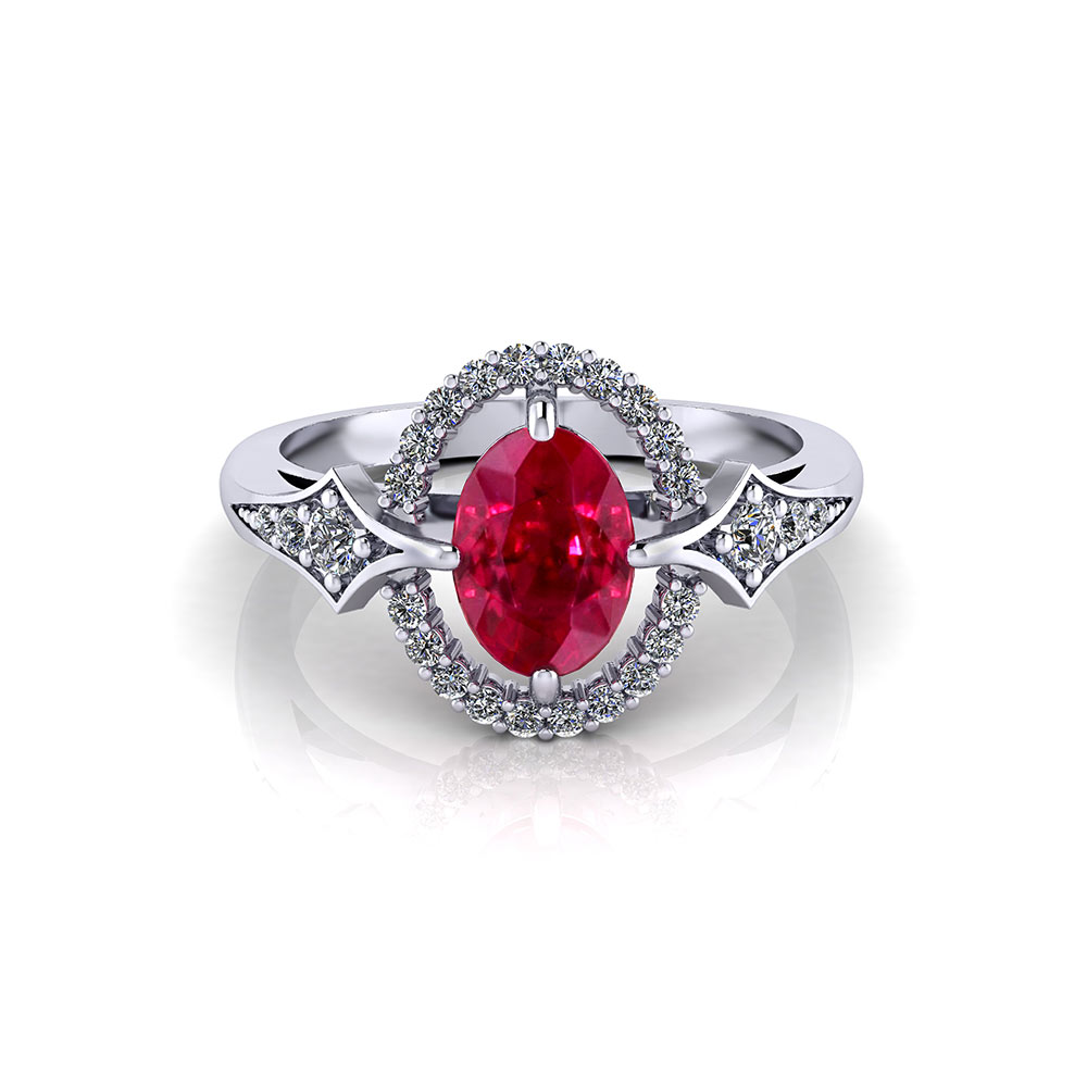 Floating Diamond Ruby Ring | Jewelry Designs.