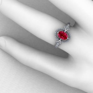 Floating Diamond Ruby Ring