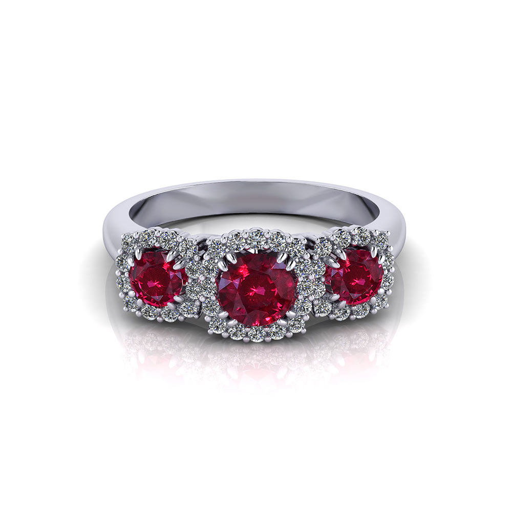 3 Stone Ruby Ring - Jewelry Designs