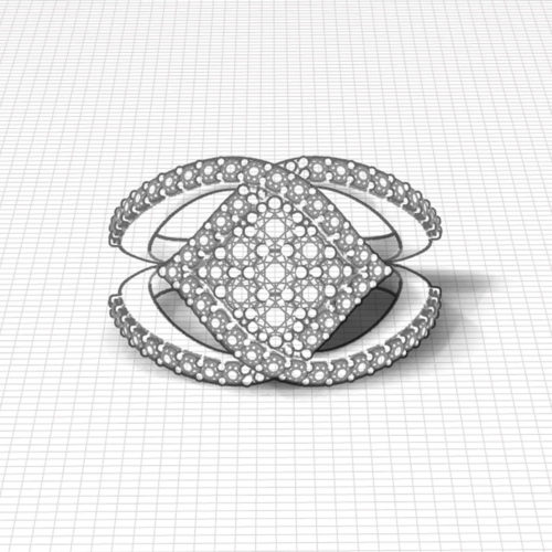 Wide Diamond Sapphire Fashion Ring
