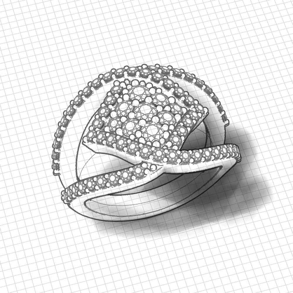 Wide Diamond Sapphire Fashion Ring - Jewelry Designs