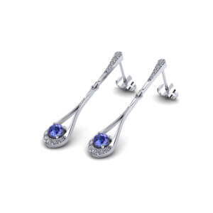 Tanzanite Teardrop Dangle Earrings