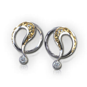 ED523-1-Filigree Circle Earrings