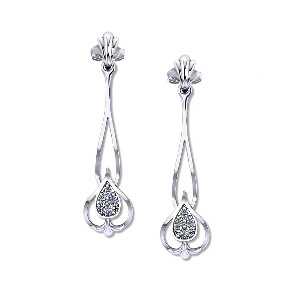 Simple Diamond Dangle Earrings - Jewelry Designs