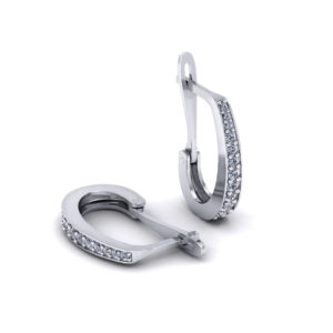 Clip Diamond J Hoop Earrings