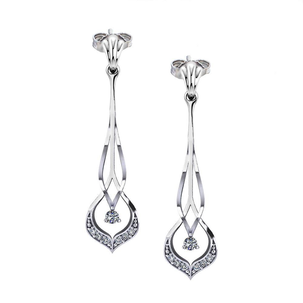 Chevron Diamond Drop Earrings - Jewelry Designs