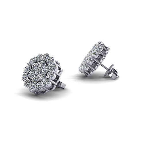 Cluster Diamond Studs - Jewelry Designs