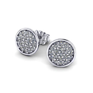 Pave Circle Diamond Earrings