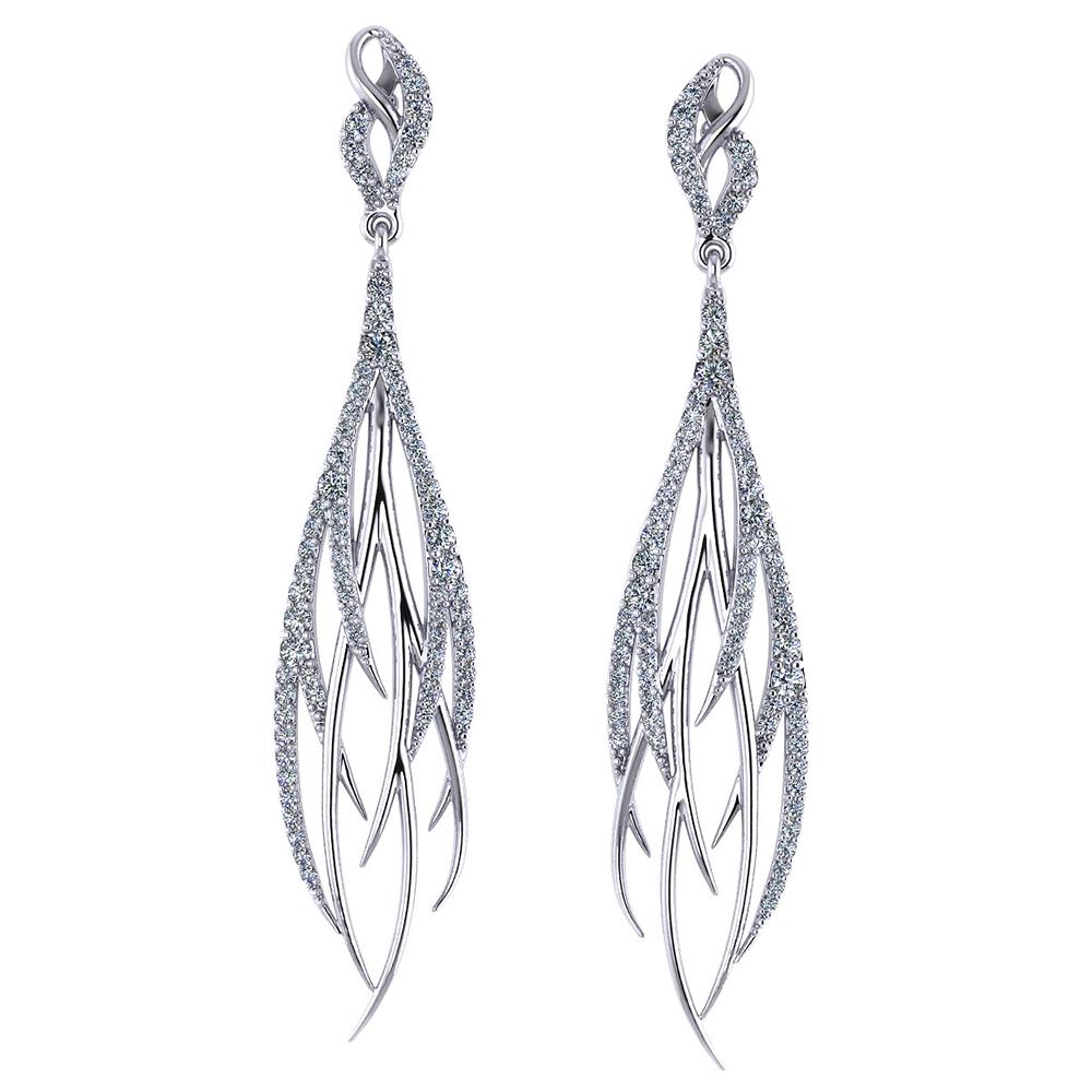 Streaming Diamond Dangle Earrings - Jewelry Designs