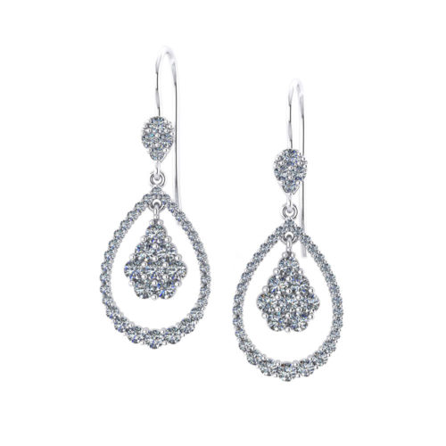 Swinging Teardrop Diamond Earrings