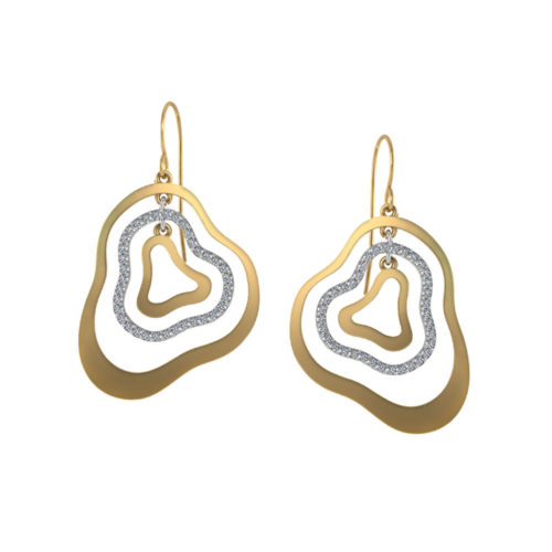 Gold Diamond Dangle Earrings
