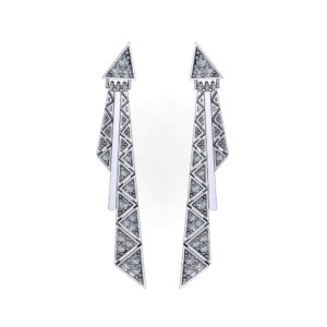Triangular Diamond Tassel Earrings