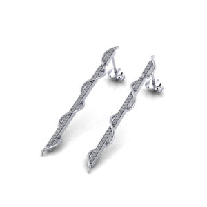 Spiral Diamond Dangle Earrings