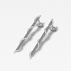 Spiral Diamond Dangle Earrings