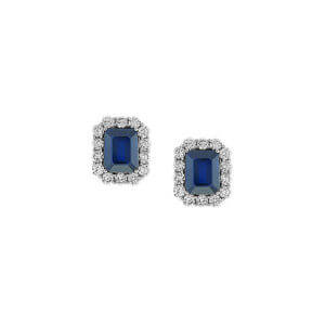 EP141-1-Emerald Cut Sapphire Earrings