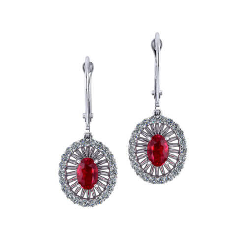 Ruby Diamond Dangle Earrings