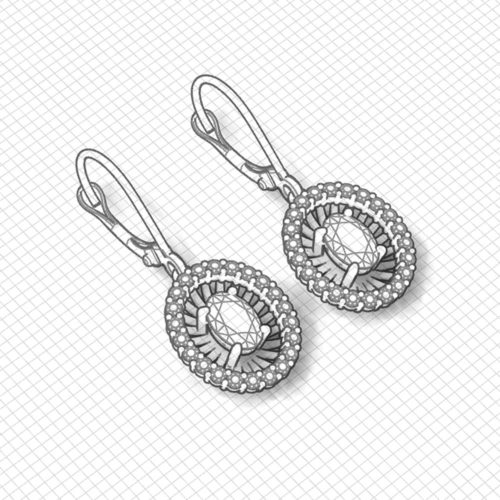 Ruby Diamond Dangle Earrings