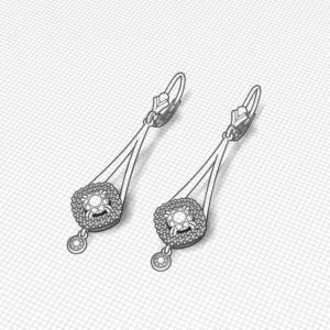 Dangle Ruby Diamond Earrings