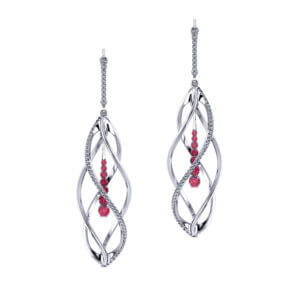 Helix Diamond Ruby Earrings