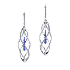 Helix Diamond Sapphire Earrings