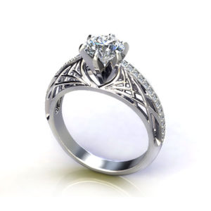 Open Weave Engagement Ring