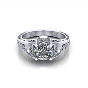 Art Deco Buttercup Engagement Ring