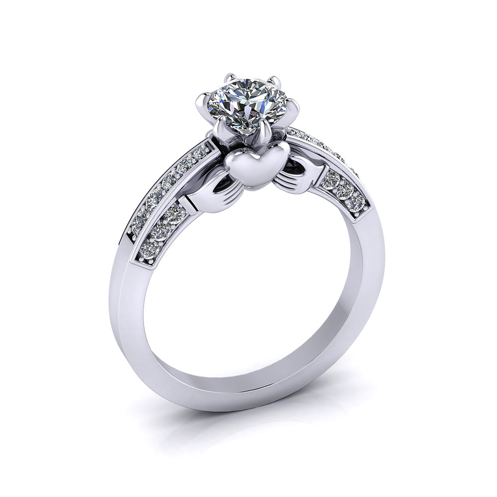 Claddagh Diamond Engagement Ring Jewelry Designs