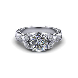 Diamond Petal Engagement Ring