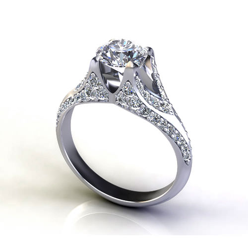 Fluted Engagement Ring - Jewelry Designs