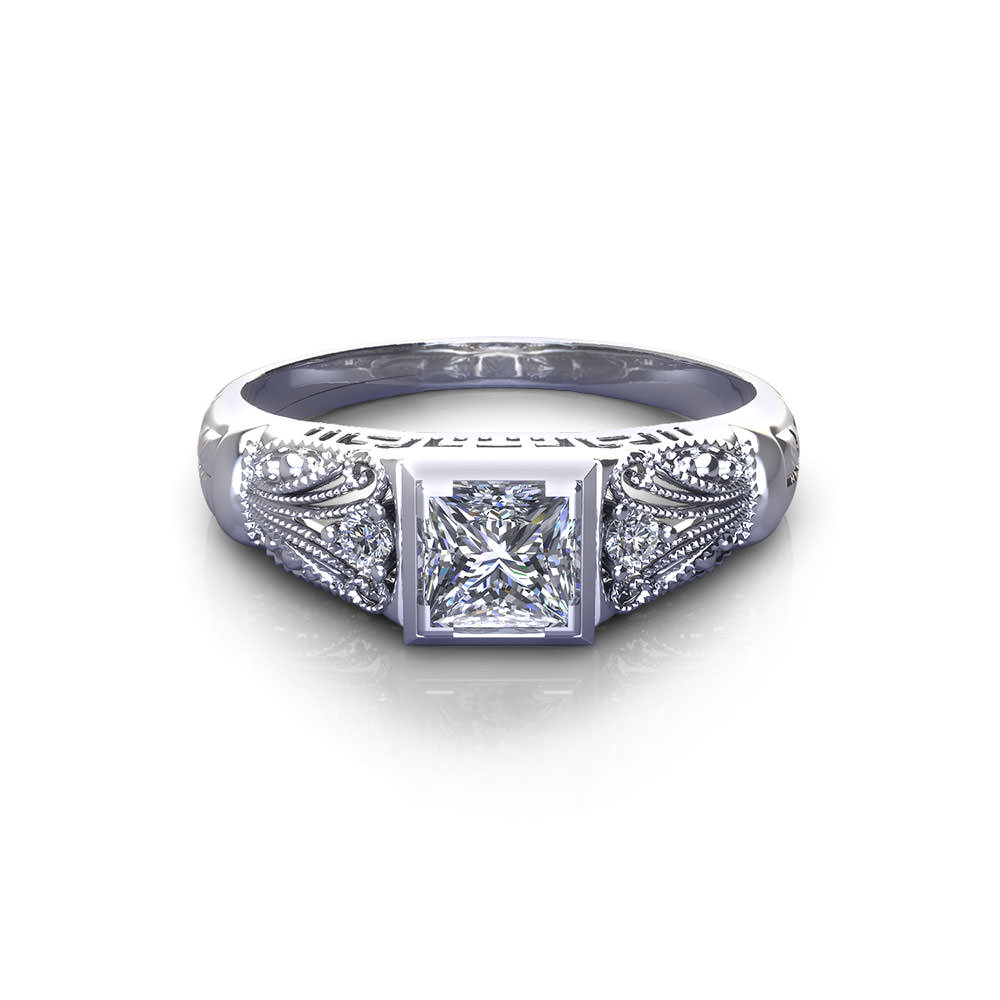 Antique Princess Cut Diamond Engagement Rings
