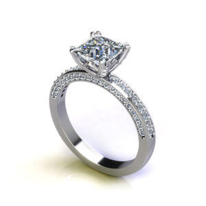 Platinum Princess Engagement Ring angle