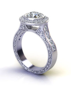 Diamond Halo Engagement Ring - Jewelry Designs